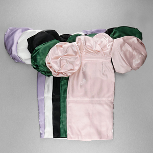 流行のドレス女性ファッションセクシーストラップレスハッブルバブルスリーブピンクドレス - Product Image 5