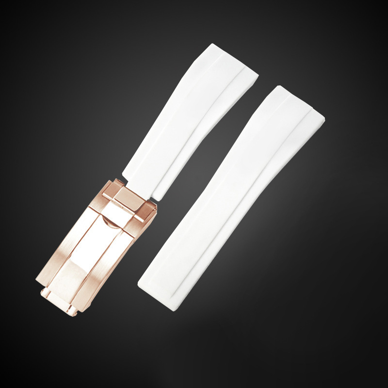 White band-rose gold buckle