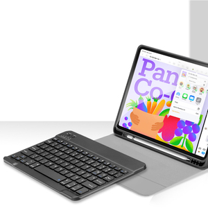 适用于iPad 7/8/9 10.2英寸外壳的坚固智能平板键盘外壳，带键盘软硅胶，带铅笔架 - Product Image 2