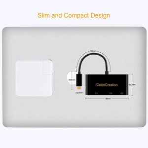 促销价格USB C至HDMI VGA DP适配器类型C公至HDMI VGA显示端口母3合1适配器 - Product Image 2