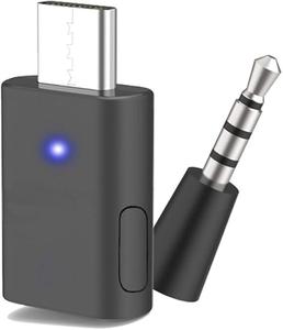适用于Ps5/PS4的USB C蓝牙适配器，双连接无线音频适配器低延迟加密狗，带3.5毫米模拟麦克风，适用于电脑 - Product Image 1