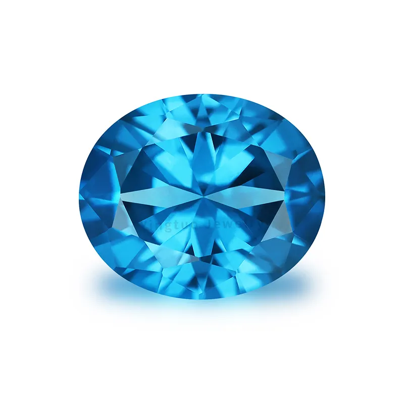 Yingtuo-gemas al por mayor, forma ovalada, 10x12mm, espinela azul, 120 #, piedras preciosas Creatd de laboratorio sueltas