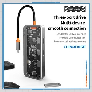 具有4K HDMI VGA C型PD USB3.0 RJ45以太网SD/tf卡读卡器3.5毫米的10合1 USB C集线器加密狗适配器扩展坞。 - Product Image 2