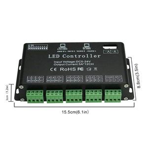 12-канальный DMX декодер, RGB светодиодный контроллер полосы dmx512 декодер диммер драйвер DC5V-24V светодиодный модуль света - Product Image 3
