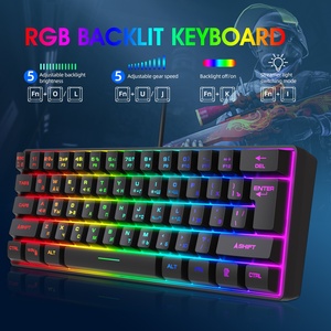 Teclado de ordenador con efecto luminoso RGB con cable de 61 teclas rusas 2025 con interruptores azules compatibles con USB y USB tipo C para juegos - Product Image 4