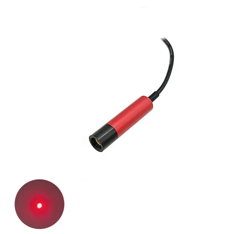 Hot Selling Compact Einstellbare Fokussierung D12mm 650nm 200mW Glas linse Red Dot Laser modul mit Netzteil Industrie qualität