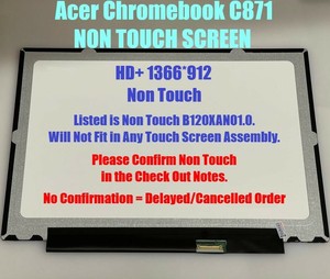 For Acre Computer C871 <strong>Model</strong> N19q4 B120XAN01.0 B120XAN01.0 for <strong>Acer</strong> Chromebook 512 C851 C871-C1PT LCD ScreenKL.0C851.SV1 - Product Image 2