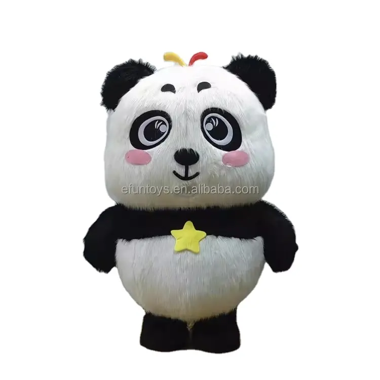 Efun adedi 1 adet özel cadılar bayramı fantezi peluş şişme Panda maskot kostüm karikatür karakter cosplay kostüm satılık