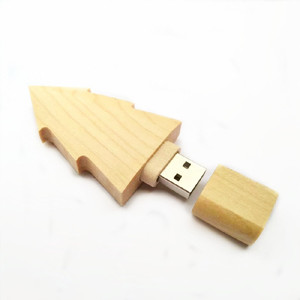 Memoria flash de madera ecológica de alta calidad memoria flash USB con forma de árbol de Navidad de alta velocidad 8GB