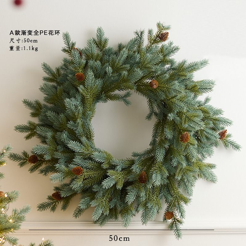 Green 50cmpe wreath without lights