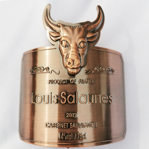 Logo Thương Hiệu Moose Head Tùy Chỉnh Riêng Miếng Dán Nhãn Rượu Vang Bằng Nhôm Kim Loại Dập Nổi - Product Image 2