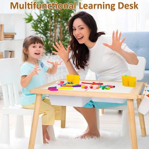 1-3 yaş arası bebekler için duyusal masa ayarlanabilir yükseklik oyun kum masa çocuk masa ile yazılabilir kapak - Product Image 3