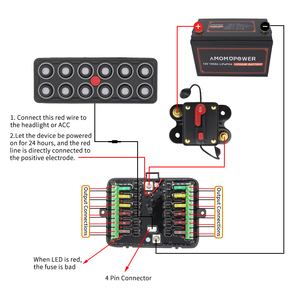 12V 12-Way silikon basmalı düğme anahtarı Panel renk LED su geçirmez elektronik 50A DC değerlendirme RVs tekneler araç modifikasyonları - Product Image 3