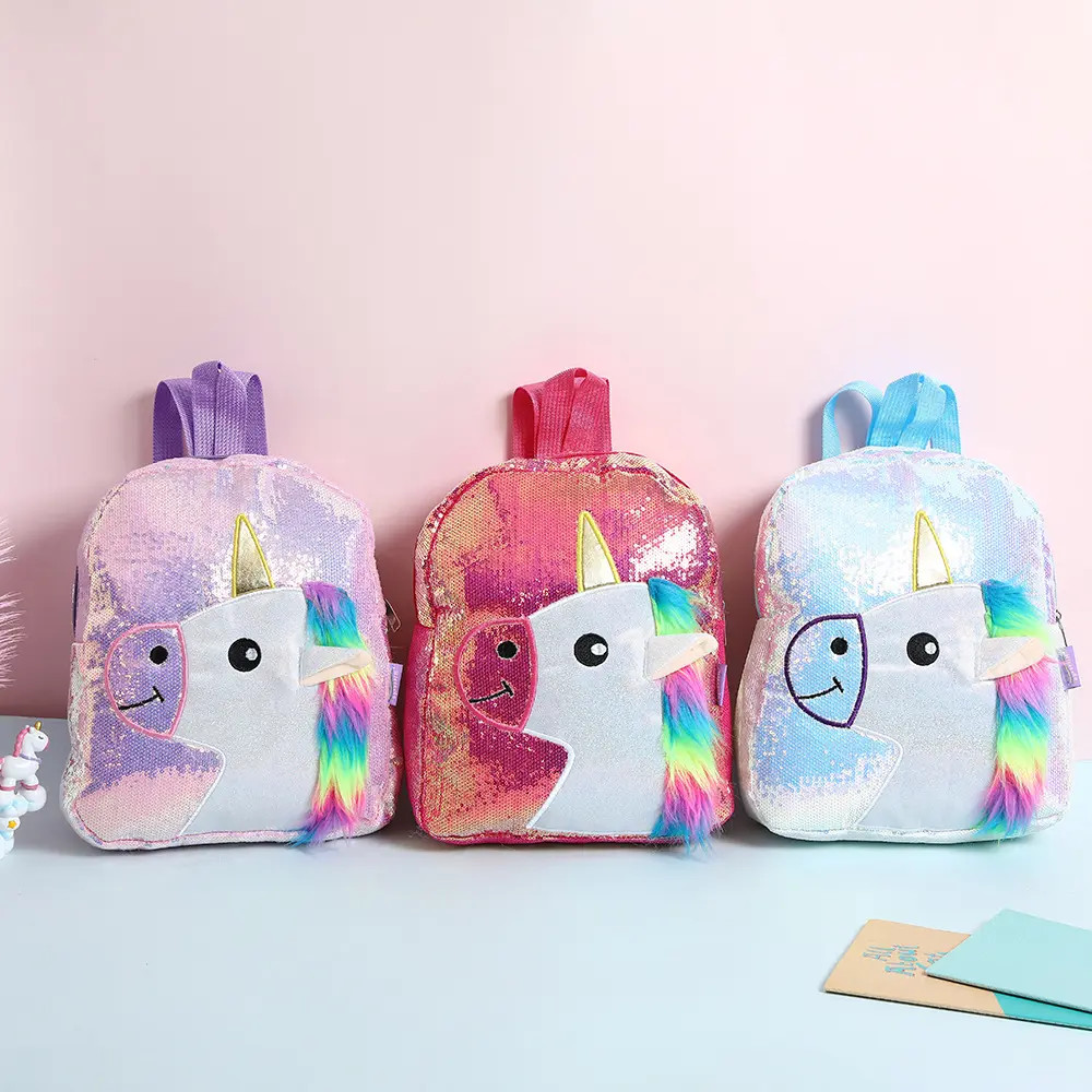 Sac à dos licorne à paillettes, pour l'école, les loisirs des enfants, design de dessin animé, nouvelle collection,