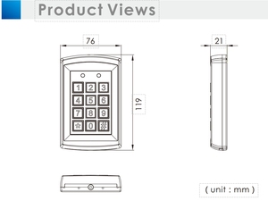 Standalone-Zugangs kontroll tastatur 125kHz RFID-Karte Smart Door Lock Access Controller - Product Image 5