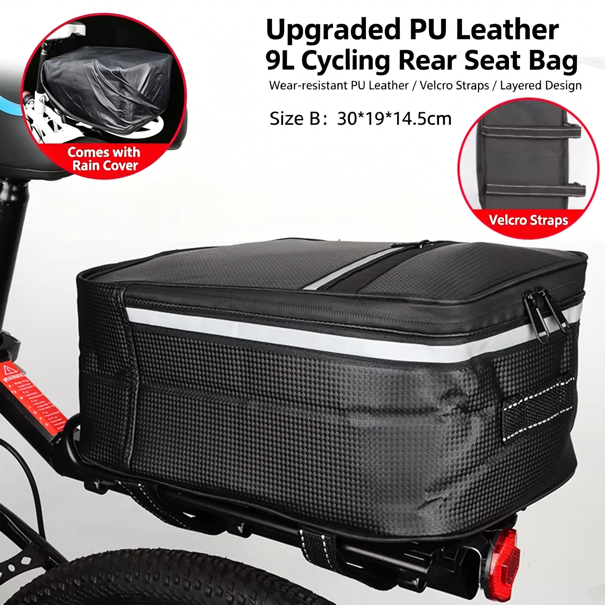 Sac de transport arrière 9l amélioré de type B - Noir