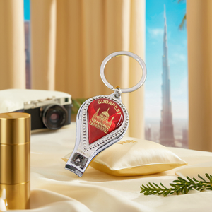 Travelproカスタマイズされた機能的な金属製の爪切りキーホルダーのロゴブダペストのキーリングのお土産の写真付きのカスタムキーホルダー