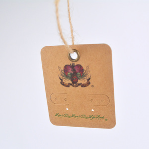 Etiquetas de nombre con logotipo personalizado de alta calidad, etiquetas colgantes artesanales de papel fino con cuerda para ropa, esquema de Color blanco y negro - Product Image 1