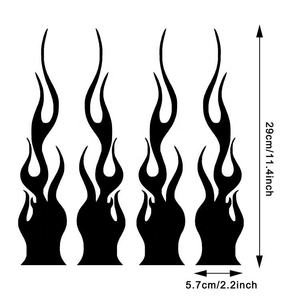 Reflective Flame <strong>Decal</strong> Vintage Reflective Vinyl,Self-Adhesive Outdoor Waterproof Safety Flame <strong>Decal</strong> for Trucks, Cars and Helmets - Product Image 1