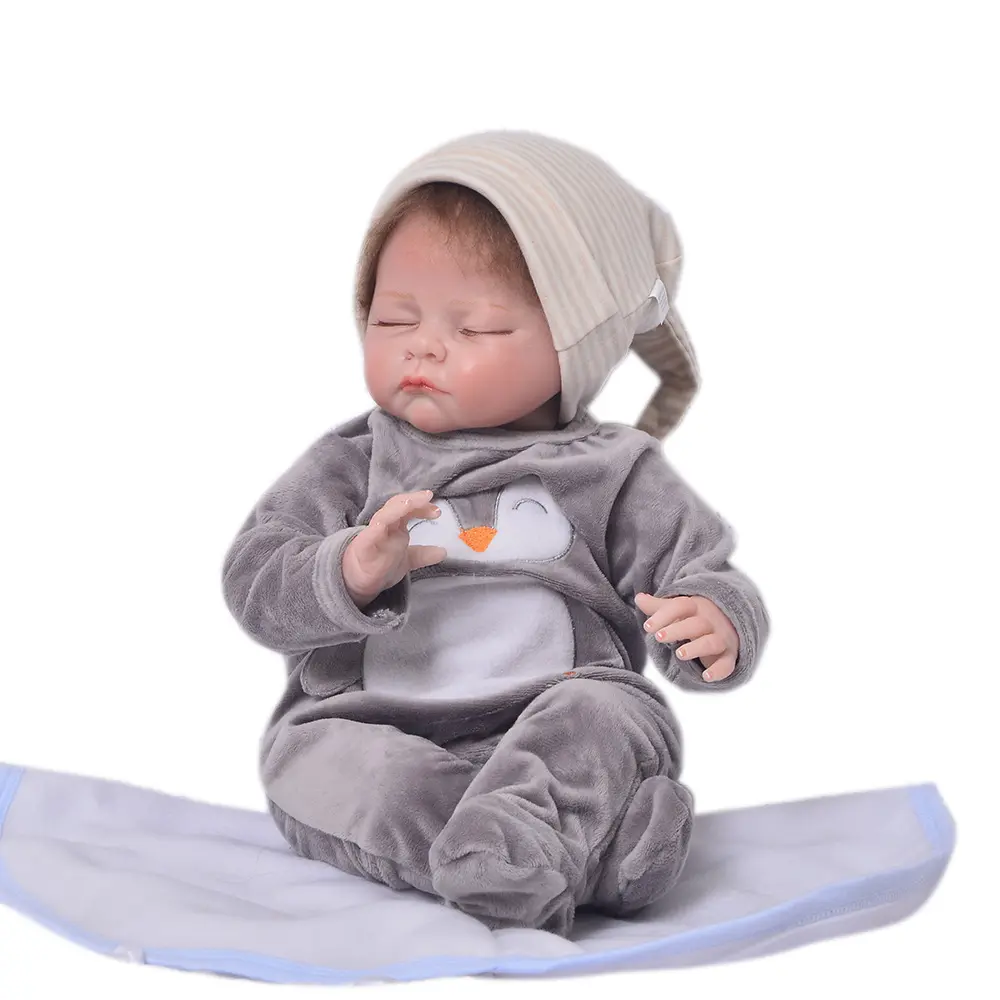 Boneka Bayi Baru Lahir Cantik 55Cm, Boneka Silikon Imut Seperti Hidup dengan Aksesori untuk Bayi