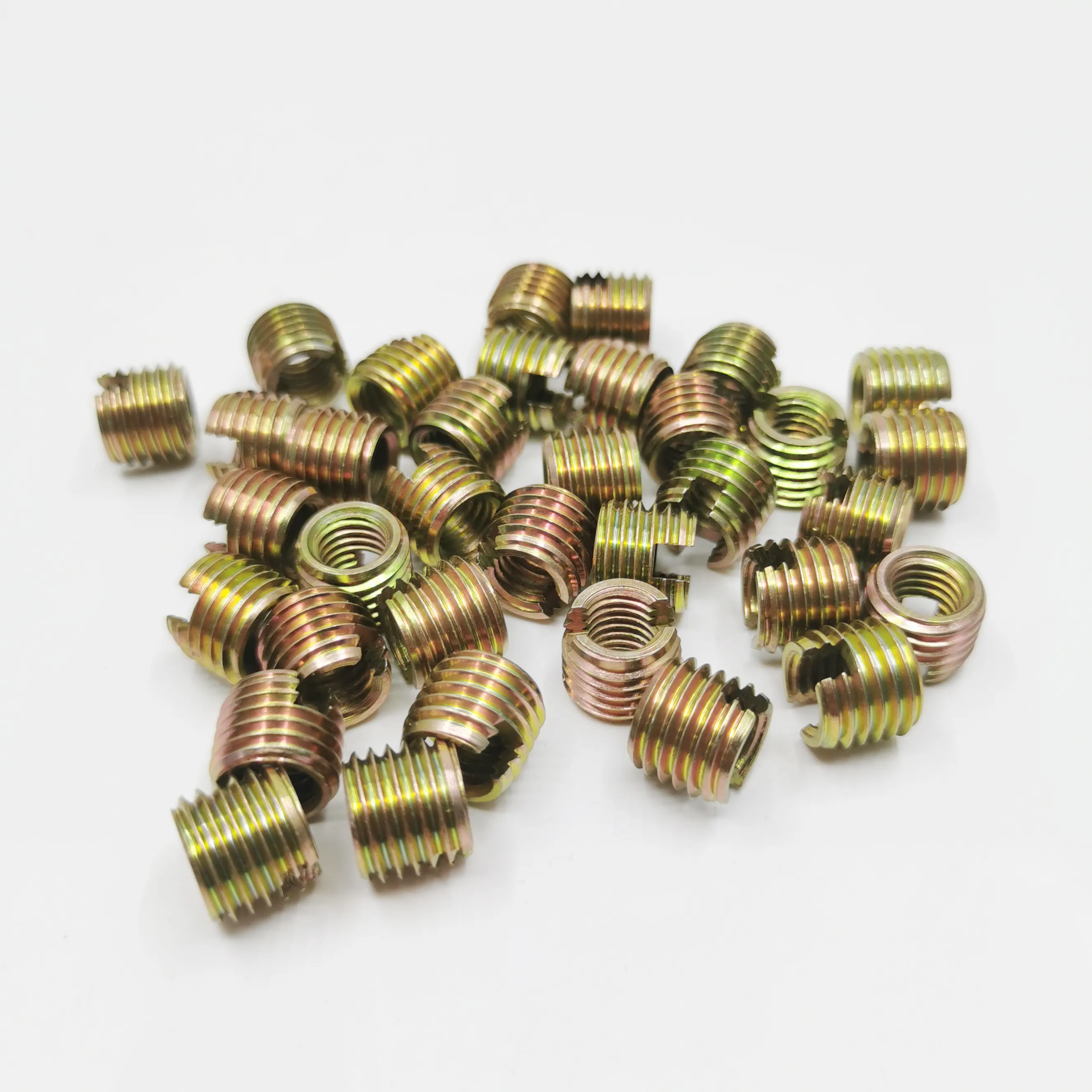 Type 302 Galvanized Carbon Steel M8x1.25x10 Helical Thread Reinforce Repair Self Tapping Slotted Screw Threaded Insert Nut