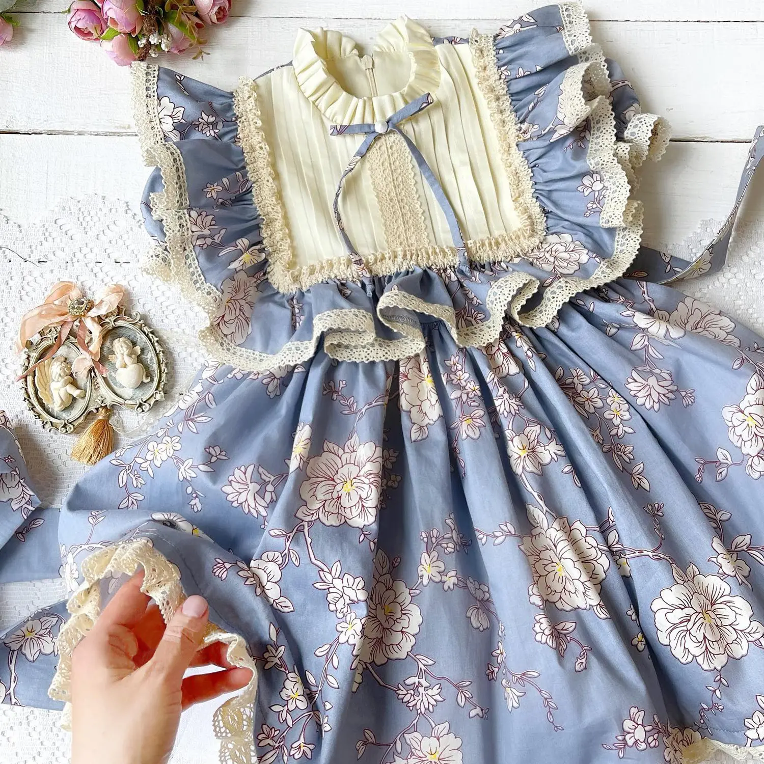 Summer Party Dress Kids Floral Casual Dress More Than 6 Styles New for Daily Wear Short-sleeved Spanish Lolita Design Baby Girl