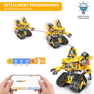 2,4G STEM Robot rastreado Stunt Car Kid DIY montaje educativo programación APP Control remoto Robot juguete juego de bloques de construcción