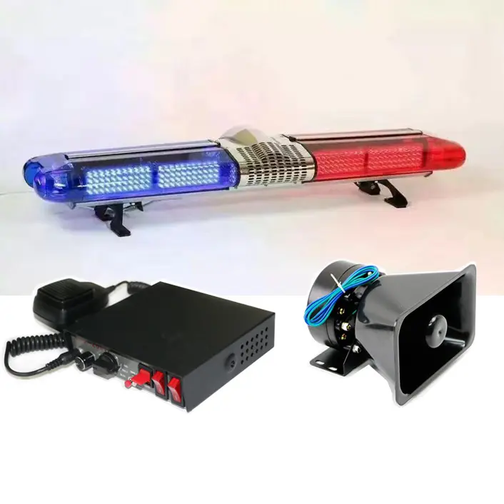 Biaochi 12 Volt LED Cảnh Báo Nhấp Nháy Thanh Ánh Sáng Cho Xe Tải Xe Cứu Hỏa Xe Tải Xe Cứu Thương Báo Động Nhấp Nháy Lightbar Với Còi Báo Động Loa