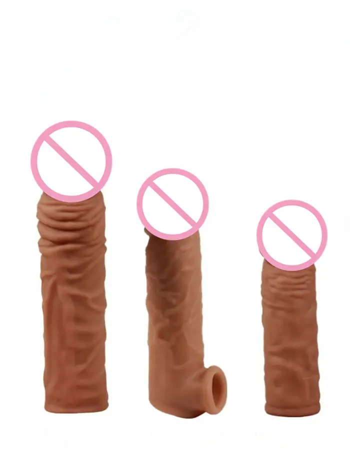 Yüksek kaliteli silikon prezervatif penis kollu horoz büyütme Dick Extender prezervatif erkekler için