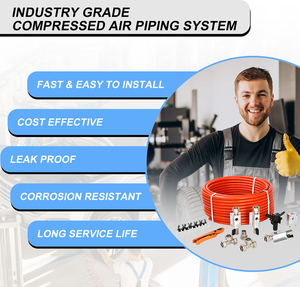 Air Compressor Accessories Kit Piping System1/<strong>2</strong> Inch X 100 Feet <strong>HDPE</strong>-Aluminum Air Compressor Hose Set - Product Image 3