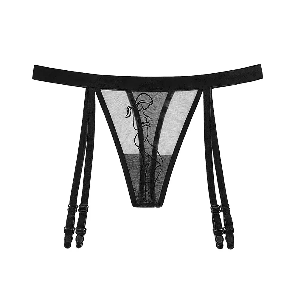 Mode Großhandel Transparente Spitze Damen Höschen Mesh Quaste Strumpf bänder Bestickte Schönheit Bild Unterwäsche T Pants Thongs