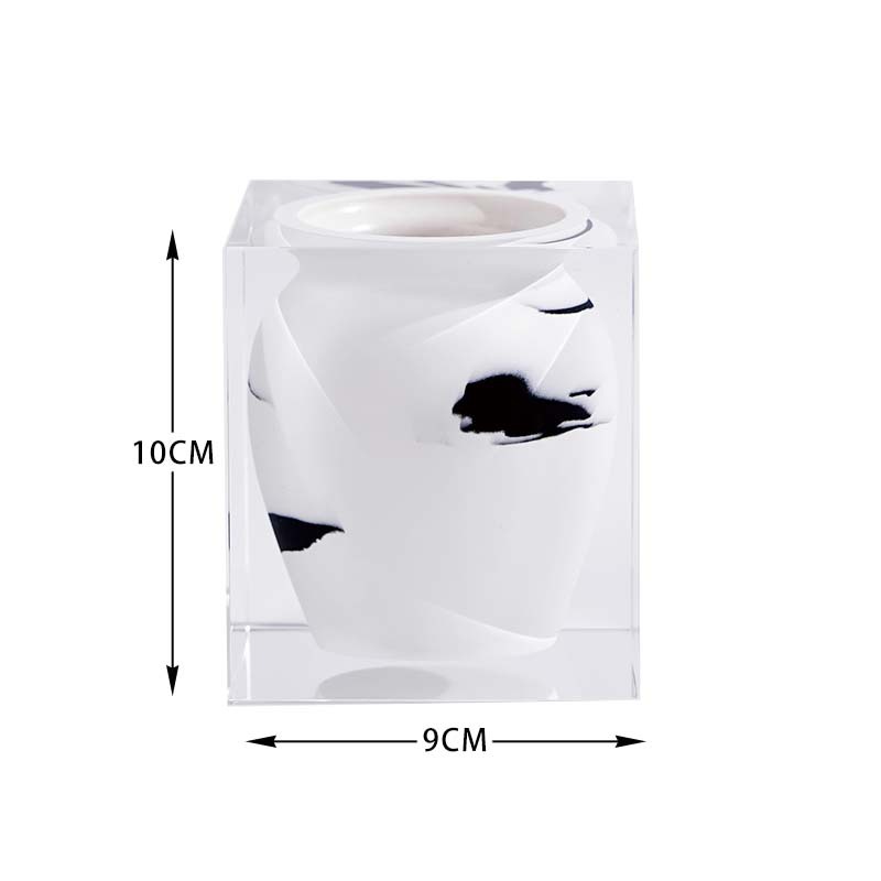 White floral slanted bottle, 9*9*18cm