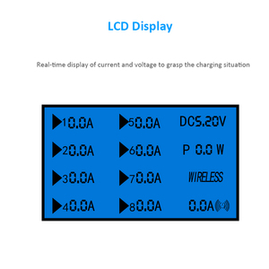8-port USB şarj aleti 10W kablosuz şarj cihazı evrensel masaüstü şarj istasyonu LCD ekran - Product Image 5