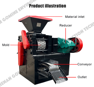 เครื่องบีบอัดถ่าน15-17 (R/Min) มีมอเตอร์ AC เครื่องบีบอัดถ่านหินชนิดลูกกลิ้ง BBQ - Product Image 3