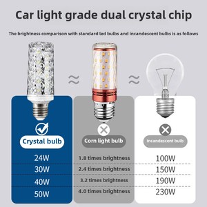 Super Bright E27 <strong>LED</strong> Pendant Light High-Wattage Energy-Saving Corn Bulb 3-Color Changing Rechargeable Screw Base AC Power Bulb - Product Image 3