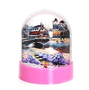 Kar küresi içine yerleştirilmiş reçine malzeme resim ile özel fotoğraf kar küresi - Product Image 4