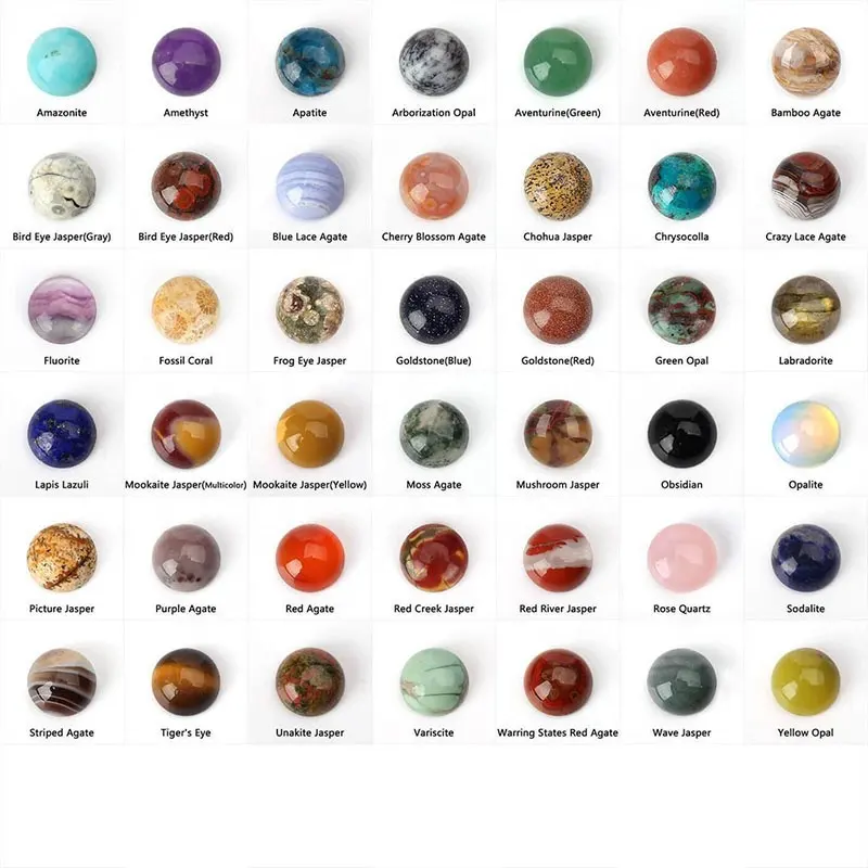 10mm 12mm 19mm Cabochons ronds à dos plat, pierres précieuses en vrac pour la fabrication de bijoux, pierres précieuses naturelles, pierres précieuses Cabochon