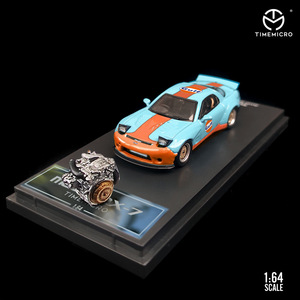 מכירה לוהטת Timemicro 1:64 ma Zda RX7 מפרץ שמן צבע ציפוי סימולציה למות יצוק רכב סגסוגת רכב דגם
