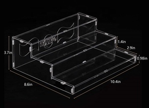 Assembled Clear Acrylic <strong>Display</strong> Rack <strong>with</strong> 3 Stairs for Product Showcase - Product Image 6