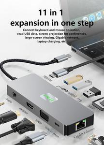 Justlink 11-in-1 USB 3.0 Type-C อะแดปเตอร์ฮับสำหรับ SD TF สำหรับ MacBook สำหรับ Dell XPS สำหรับ HP สำหรับ lenthinkpad แท่นชาร์จคู่ - Product Image 3