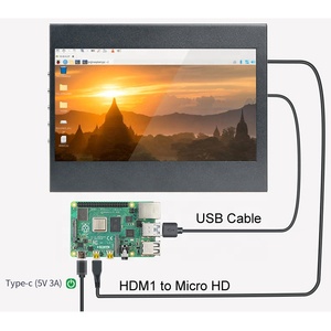 Display LCD IPS da 7 pollici Touch Screen capacitivo compatibile con HD 1024x600 Monitor custodia in alluminio per Raspberry Pi 7 Windows AIDA64 - Product Image 5