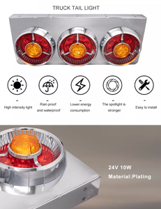 Yüksek kaliteli su geçirmez kırmızı ve sarı sol ve sağ kombinasyon kuyruk işık 24V halojen 3-in-1 yuvarlak kamyon Led kuyruk arka işık - Product Image 5