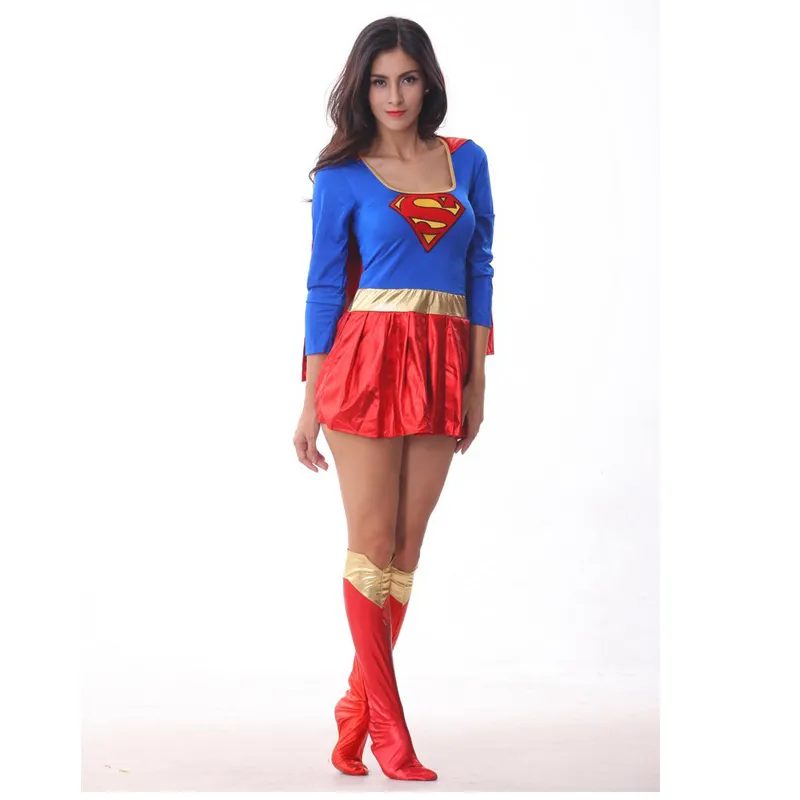 Vestido de película de halloween para mujer, traje sexy de talla grande para adultos, ropa de escenario, disfraz de super héroe para mujer, venta al por mayor