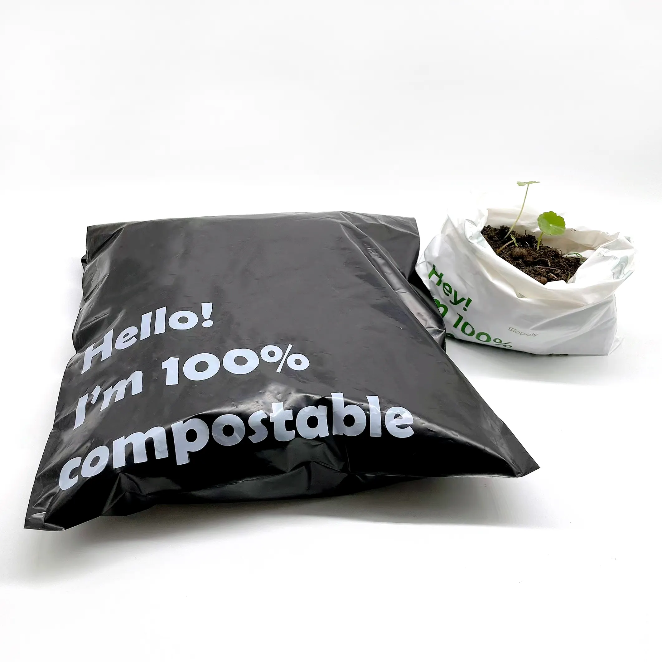 Enveloppe de courrier personnalisée avec logo imprimé, emballage de vêtements, sac en plastique auto-adhésif, expédition biodégradable