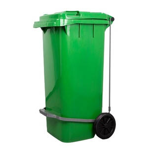 120L 32Gal HDPE de alta calidad con pedal extraíble Contenedor de basura de plástico para exteriores Papelera de clasificación Papelera de calle - Product Image 1