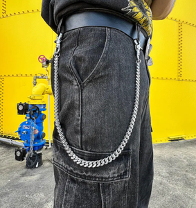 Su geçirmez yüksek cilalı tıknaz cüzdan zinciri 11mm küba bağlantı 316l paslanmaz çelik Punk takı Grunge kadınlar ve erkekler için