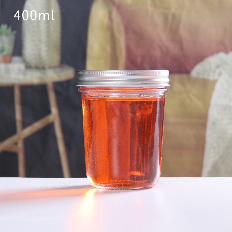 In stock 80ml 100ml 300ml 500ml glass honey storage jar with lid
