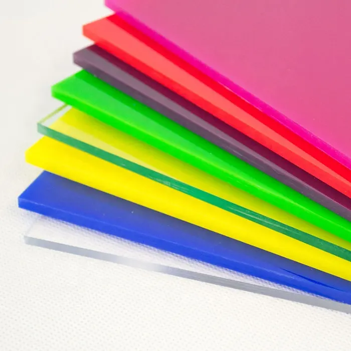 Feuille de plexiglas acrylique coulée fluorescente, 1.8mm, 2mm, 2.5mm, 3mm, 4mm, couleur transparente