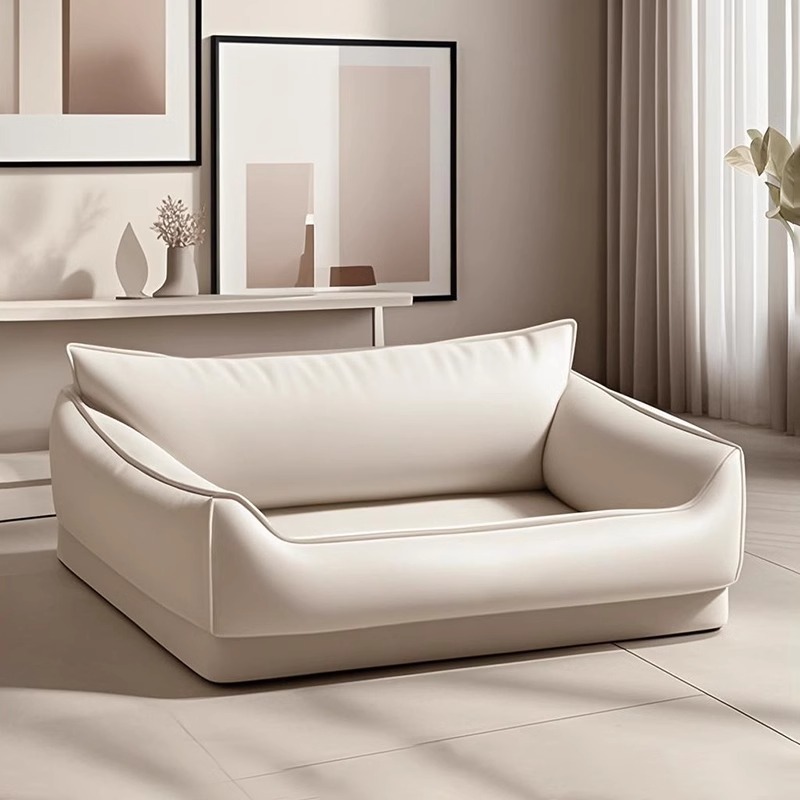 Canapé en cuir blanc