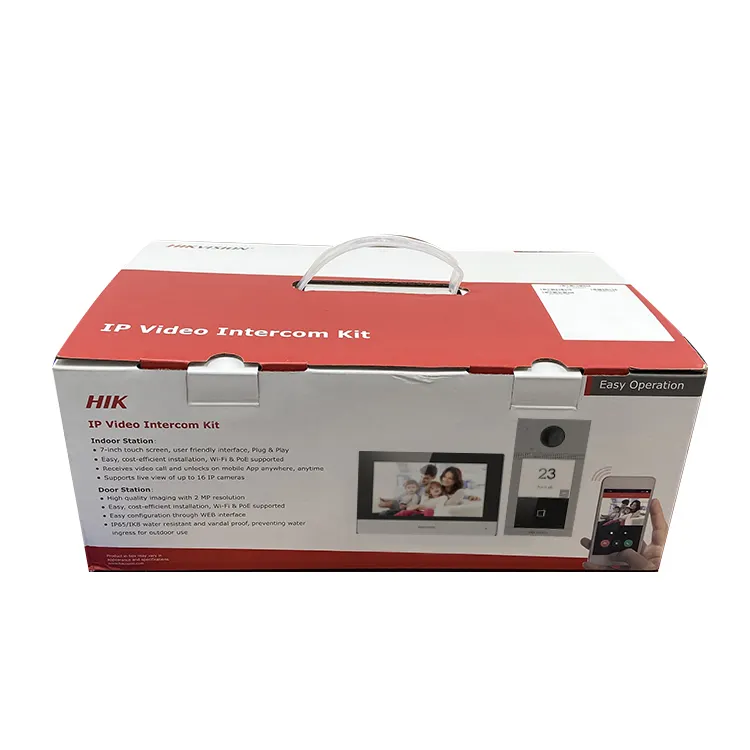 Hik IP Video interkom kiti DS-KIS604-P Villa kapısı uzaktan kilidini WIFI kapı zili kapalı interkom sistemi